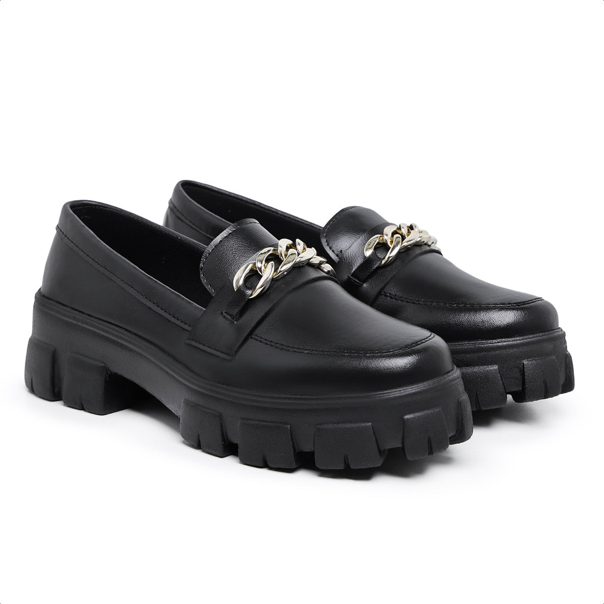 Sapato Mocassim Feminino Oxford Tratorado Preto - Rosária